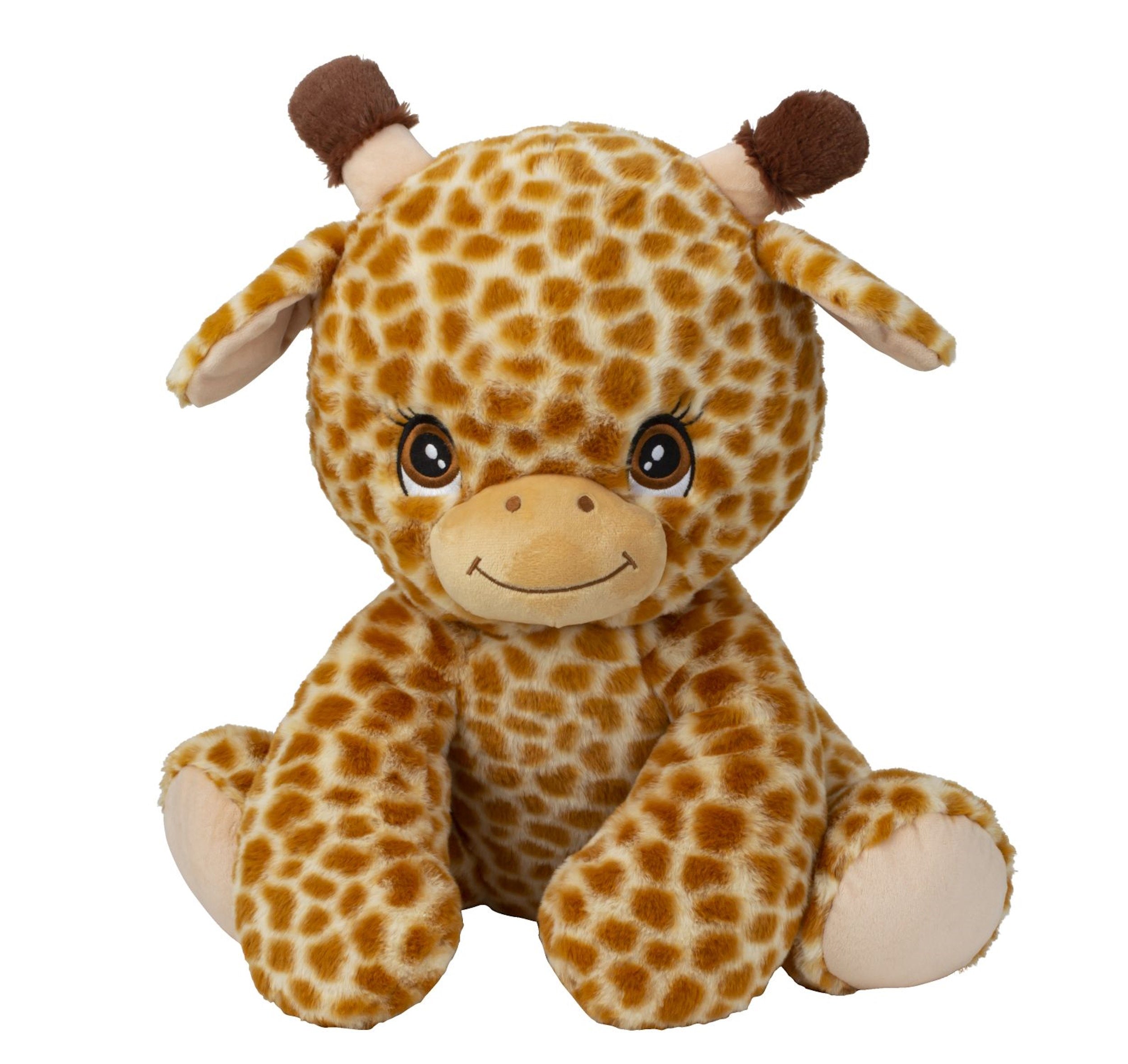 Peluche ours en peluche girafe marron avec des yeux doux hauteur assise 33 cm doux et câlin