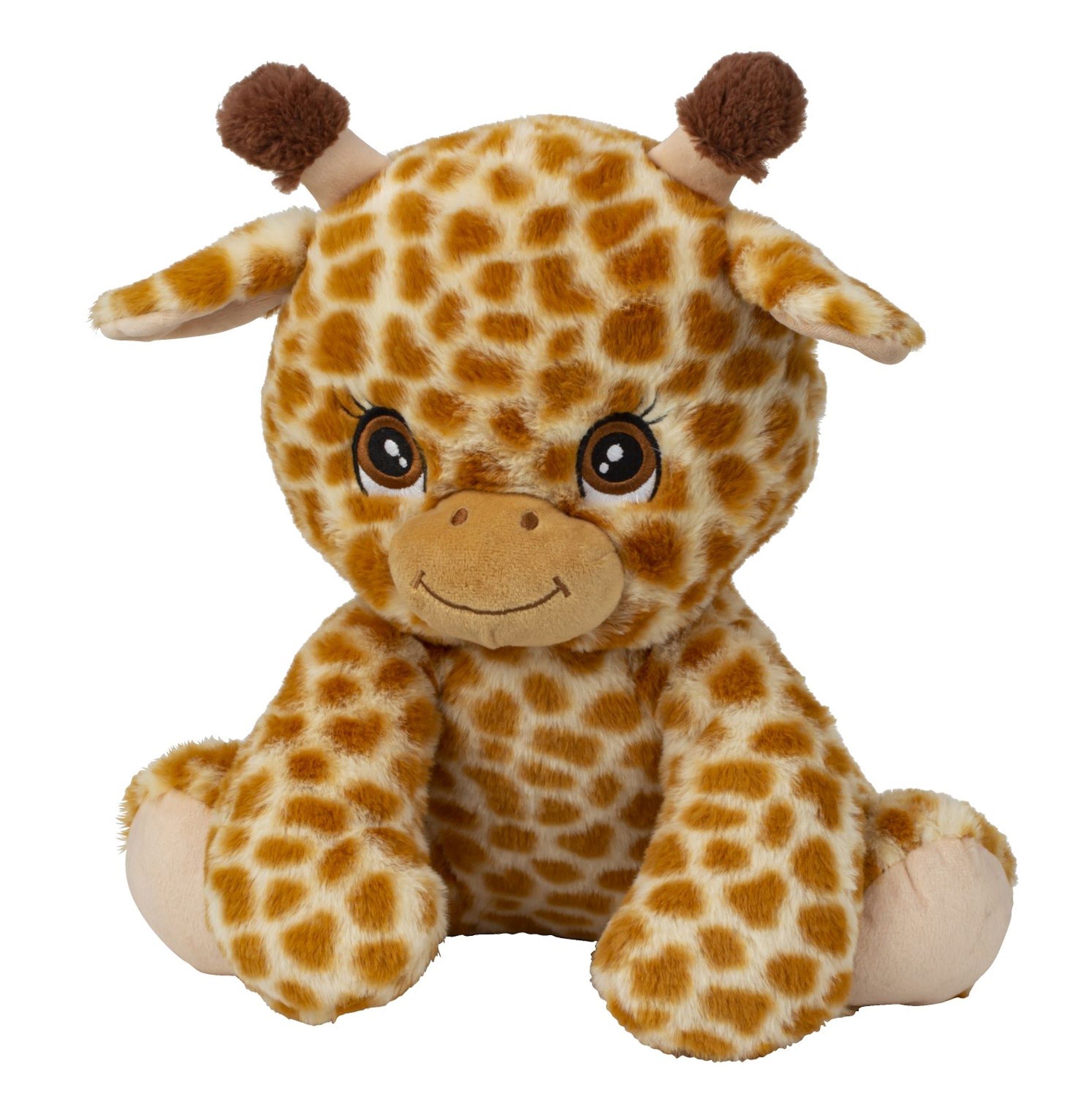 Plush toy teddy bear giraffe brown with sweet eyes sitting height 44 cm cuddly soft