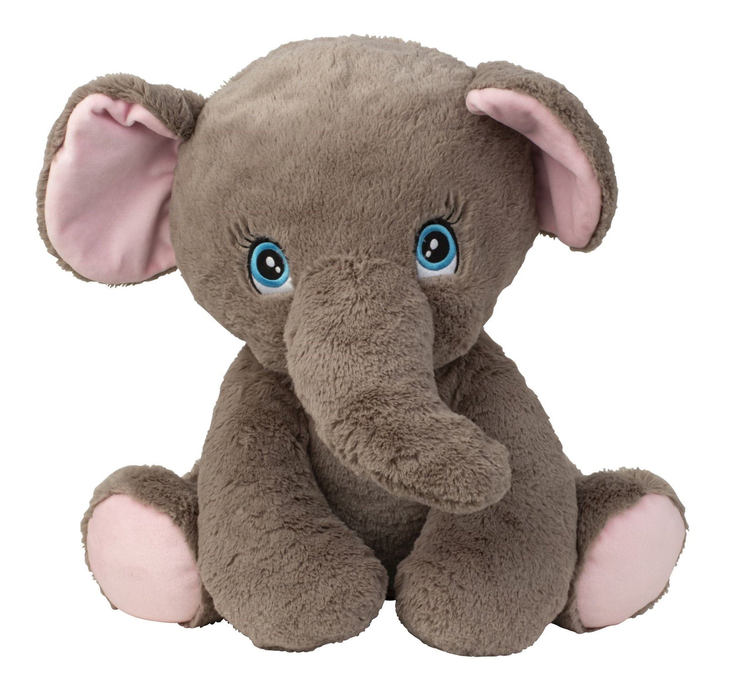 Peluche ours en peluche éléphant gris avec des yeux doux, hauteur d'assise 41 cm, doux et câlin