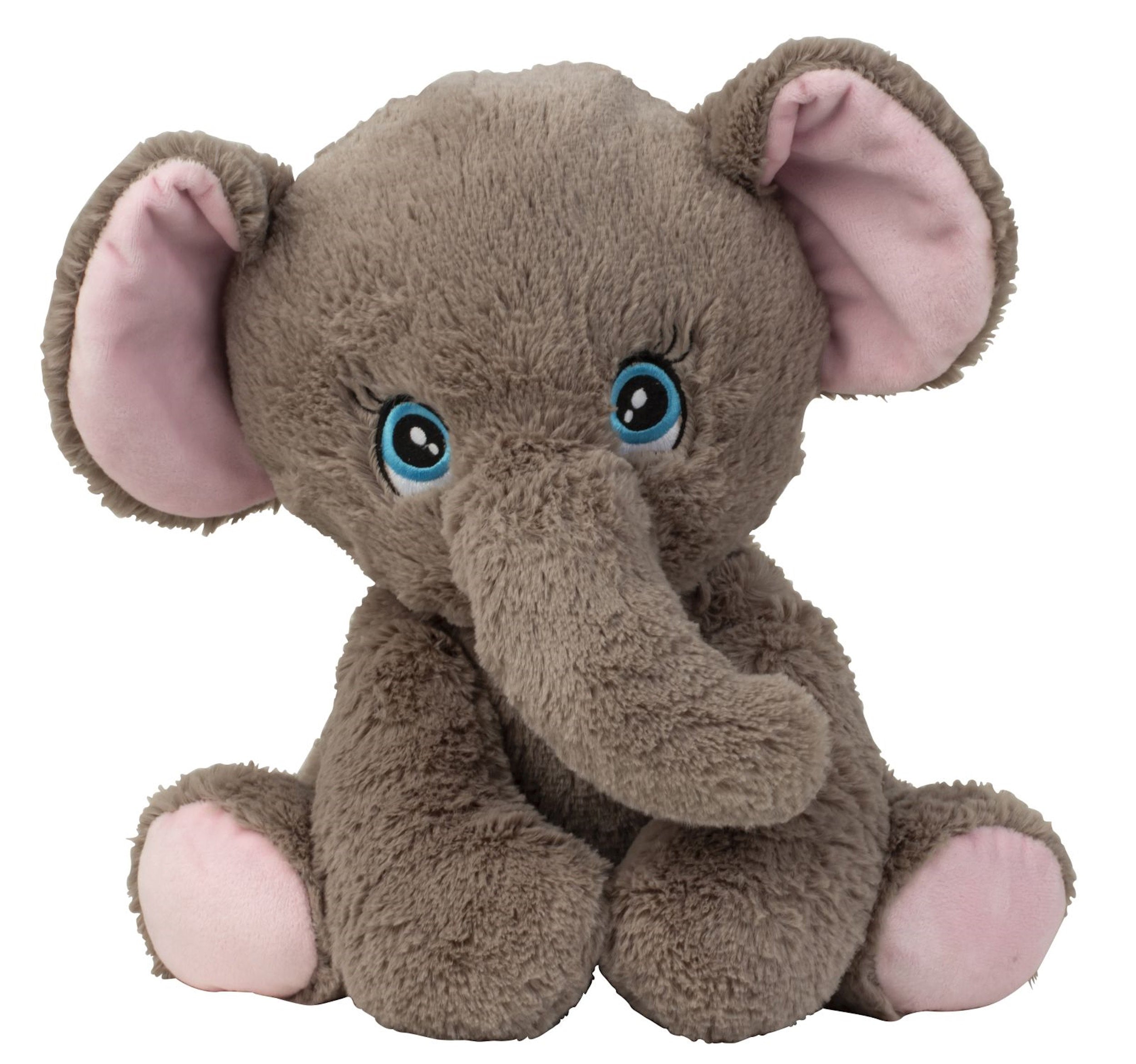 Plush toy teddy bear elephant grey with sweet eyes sitting height 31 cm cuddly soft