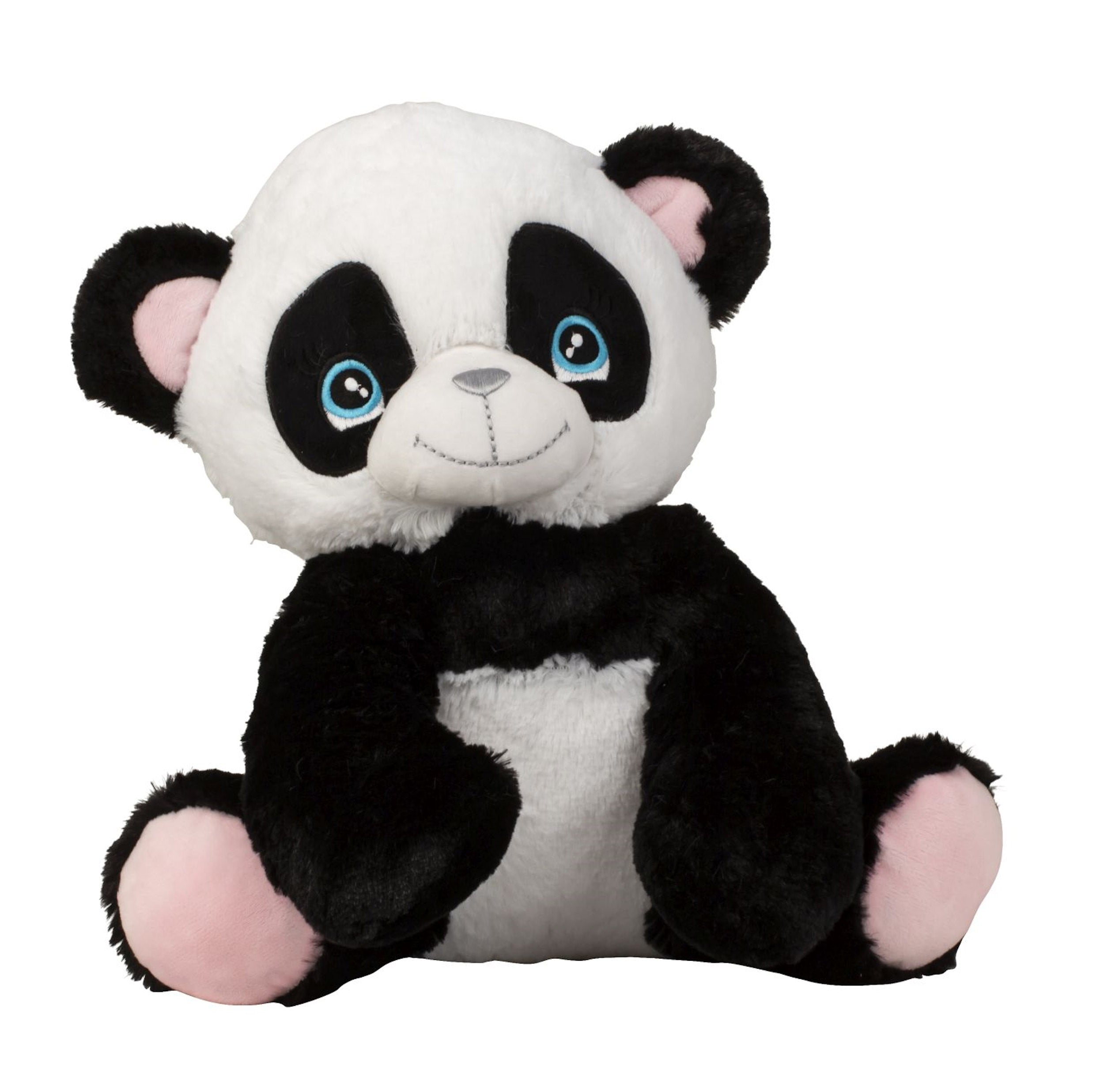 Peluche ours en peluche panda noir/blanc avec des yeux doux, hauteur d'assise 30 cm, doux et câlin