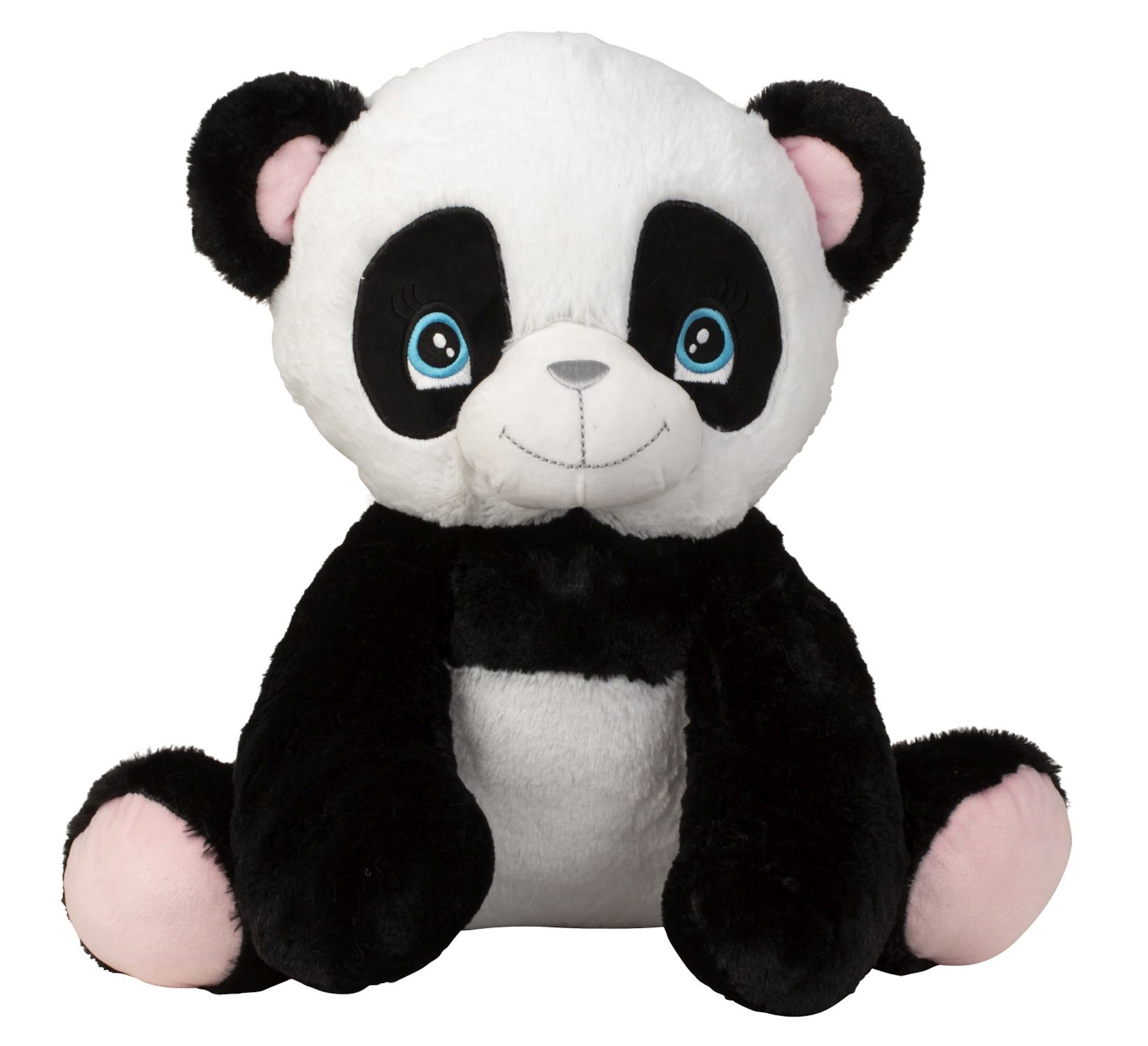 Peluche ours en peluche panda noir/blanc avec des yeux doux, hauteur d'assise 40 cm, doux et câlin