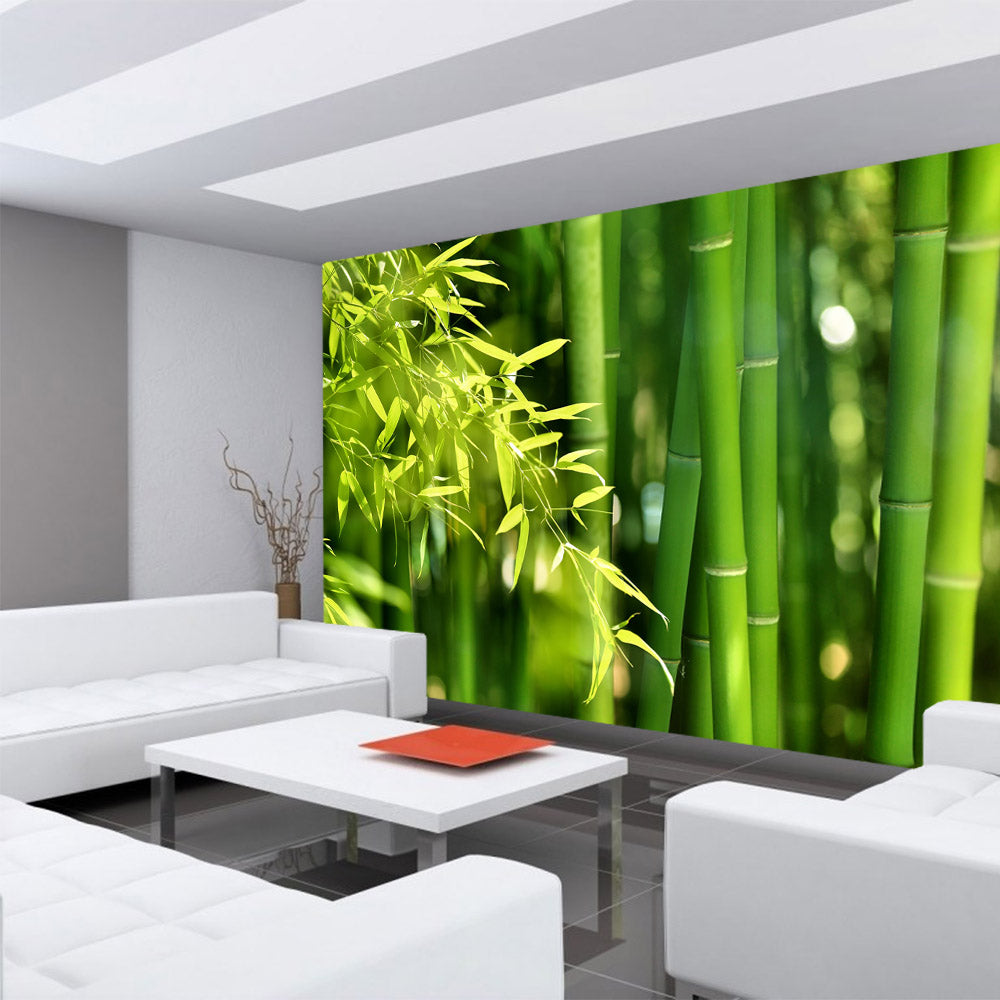 Nonwoven photo wallpaper Far Asia Bamboo Forest wallpaper bamboo bamboo forest jungle Asia Asia bamboo path green