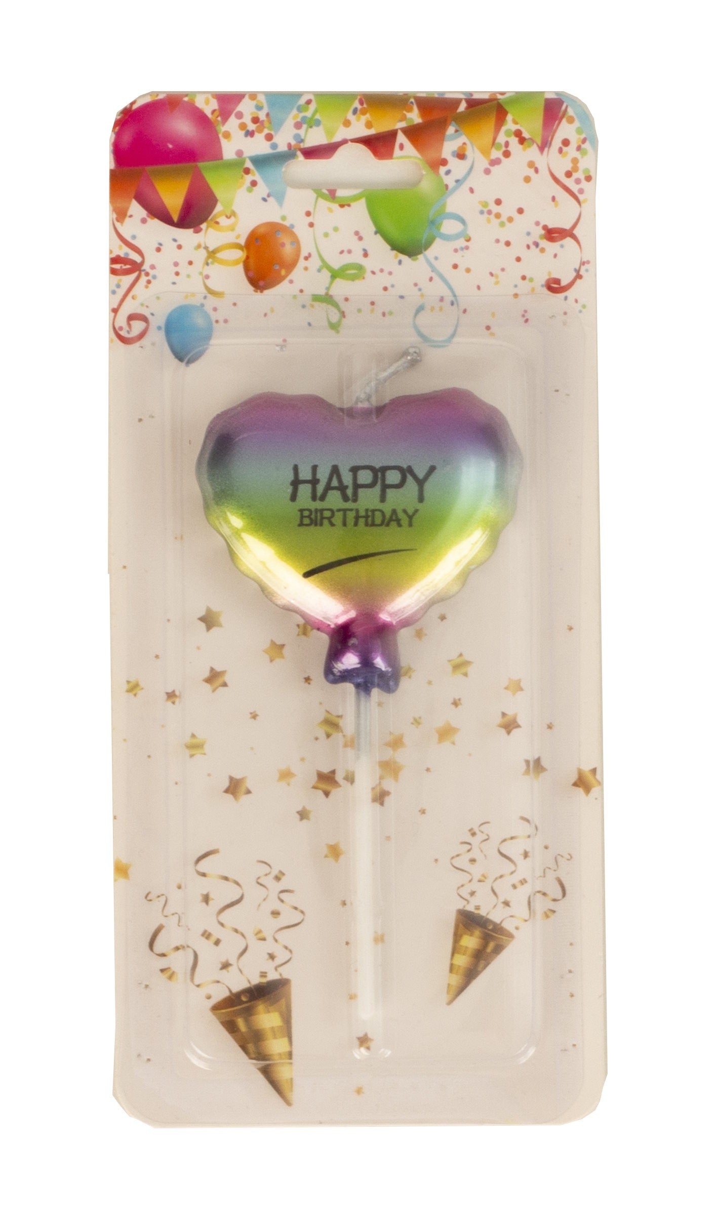 Birthday candles balloon pattern 11-piece set in rainbow colors number 0-9 and Happy Birthday