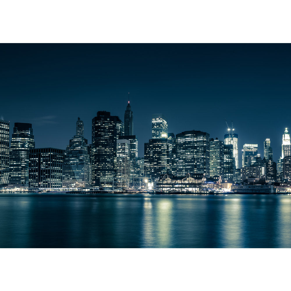 Papier peint photo intissé New York Blue Night Skyline