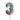 Birthday candles balloon pattern in rainbow colors number 3 height 8 cm