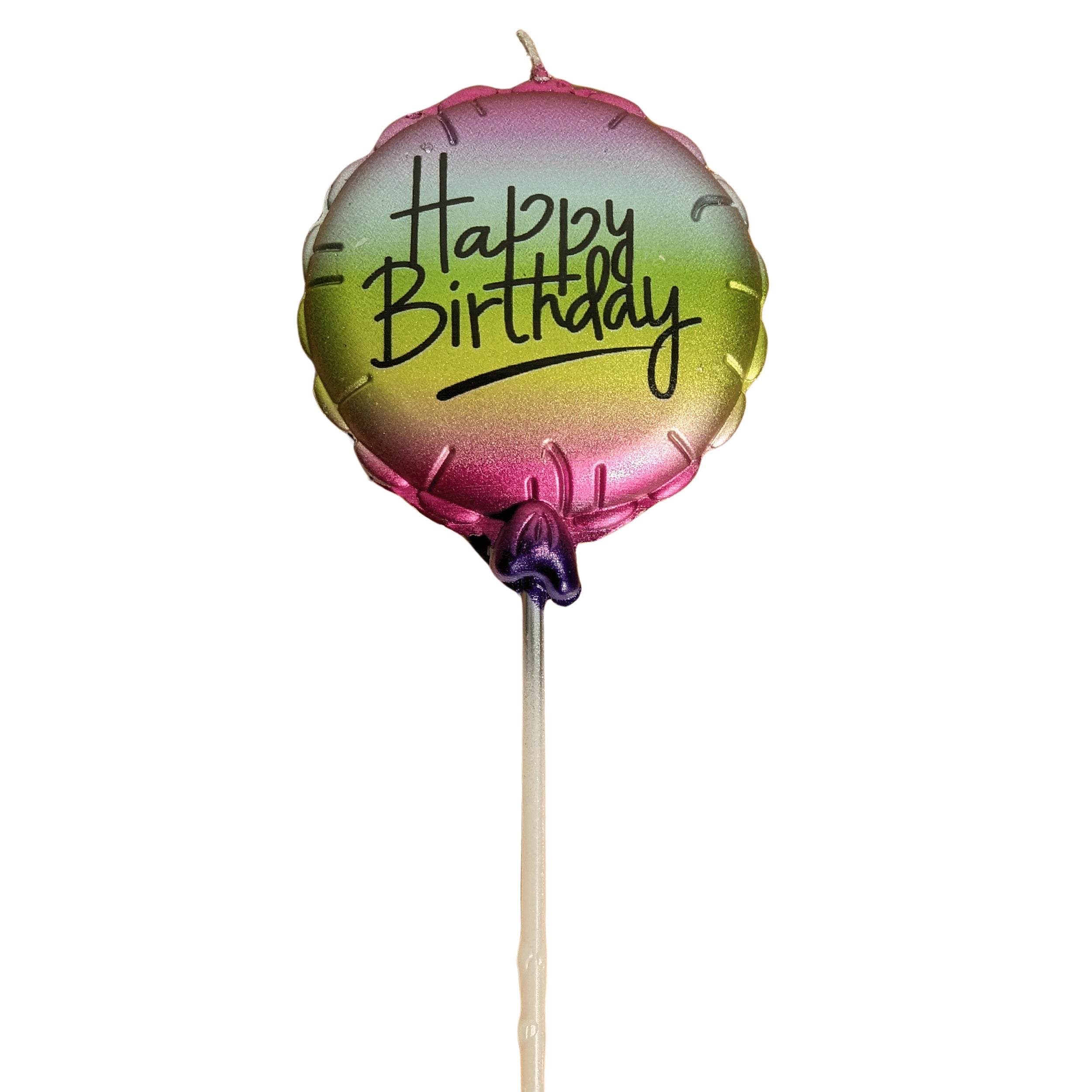 Bougies d'anniversaire motif ballon couleurs arc-en-ciel Bougie Happy Birthday hauteur 13 cm