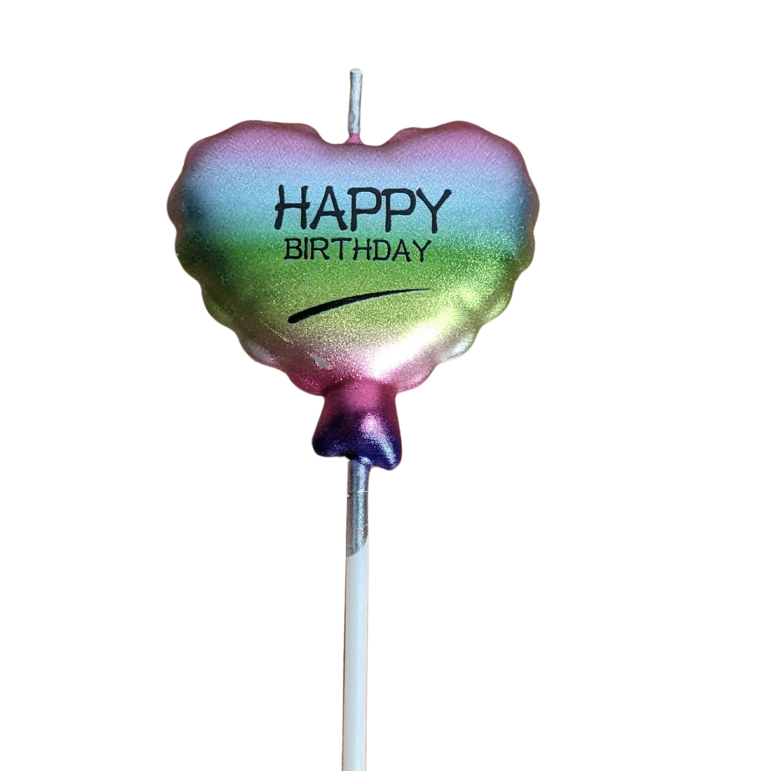 Geburtstagskerzen Ballonmuster Regenbogenfarben Happy Birthday Kerze Höhe 11 cm