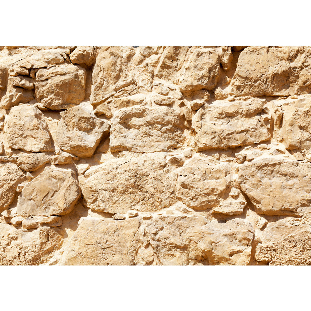 Nonwoven photo wallpaper Rock Stone Wall stone wall wallpaper stone wall stone look stone stones wall beige