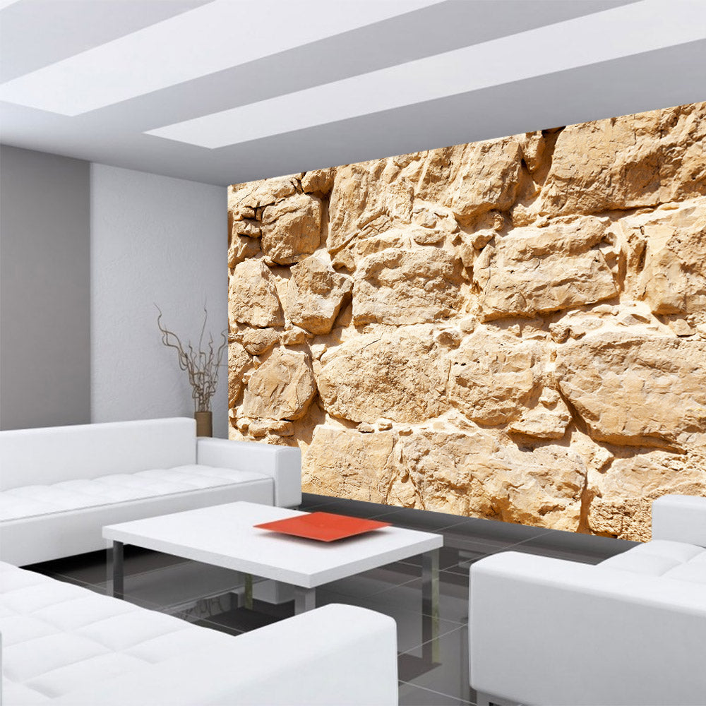 Vlies Fototapete Rock Stone Wall Steinwand Tapete Steinwand Steinoptik Stein Steine Wand Wall beige