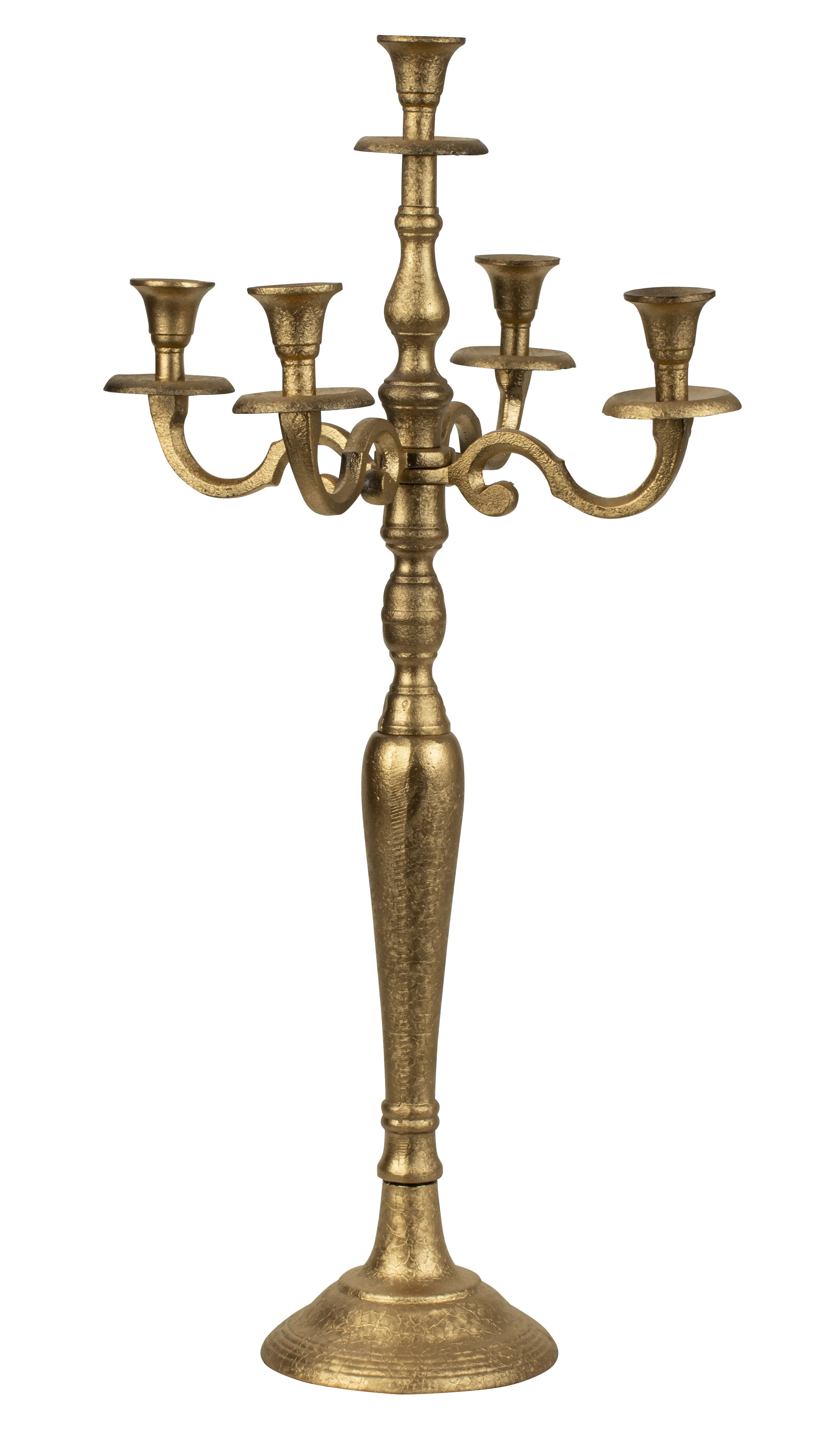 Candlestick 5-armed gold candlestick candelabra made of metal height 80 cm