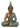 Sculpture decorative figure Buddha made of artificial stone gold/green height 25cm width 17cm