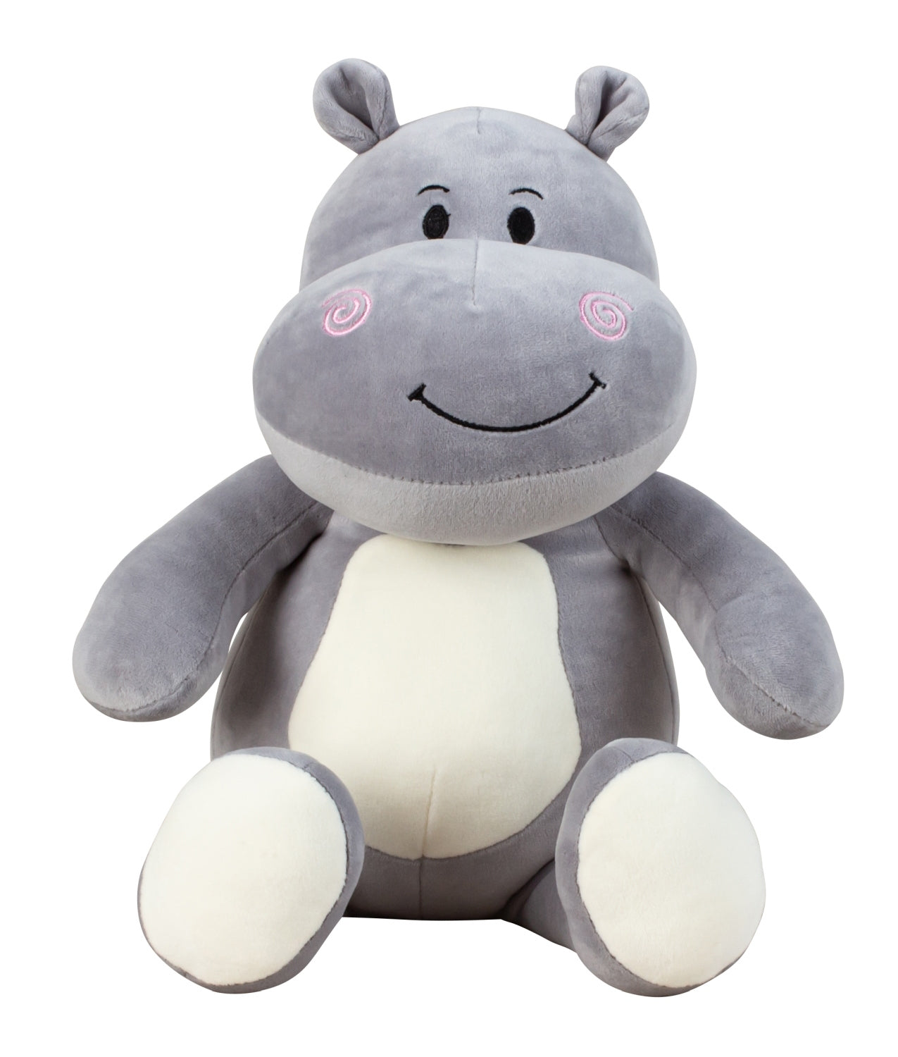 Peluche bébé peluche hippopotame gris/blanc en peluche spandex super douce hauteur 30 cm