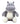 Peluche bébé peluche hippopotame gris/blanc en peluche spandex super douce hauteur 30 cm