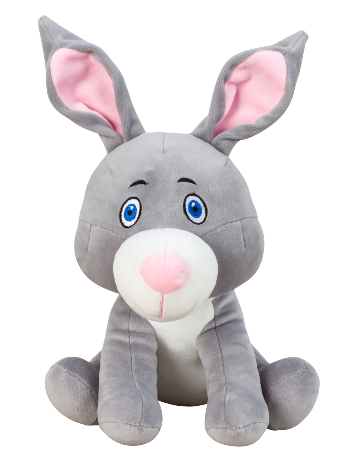 Baby-Plüschtier Kuscheltier Hase grau/weiß aus super weichem Spandex-Plüsch Höhe 21 cm