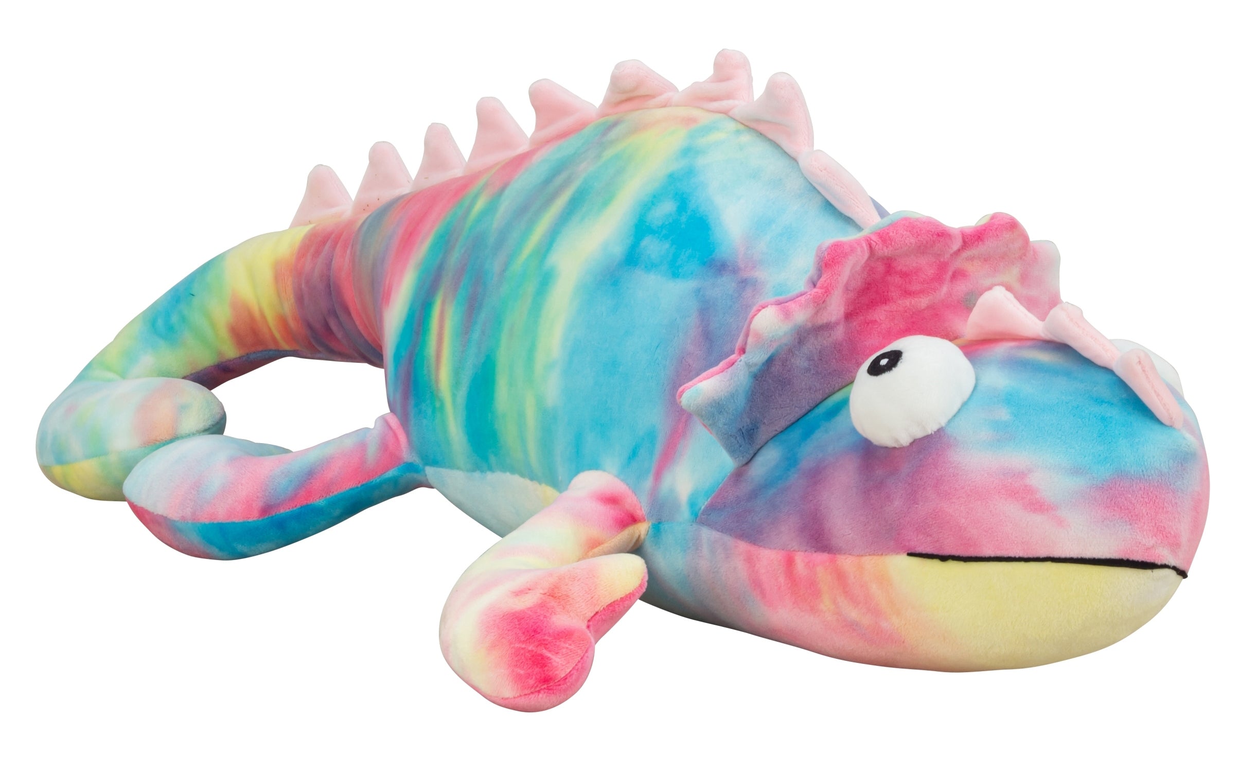 Baby plush toy cuddly toy chameleon lying down made of super soft spandex plush height 22cm length 65cm