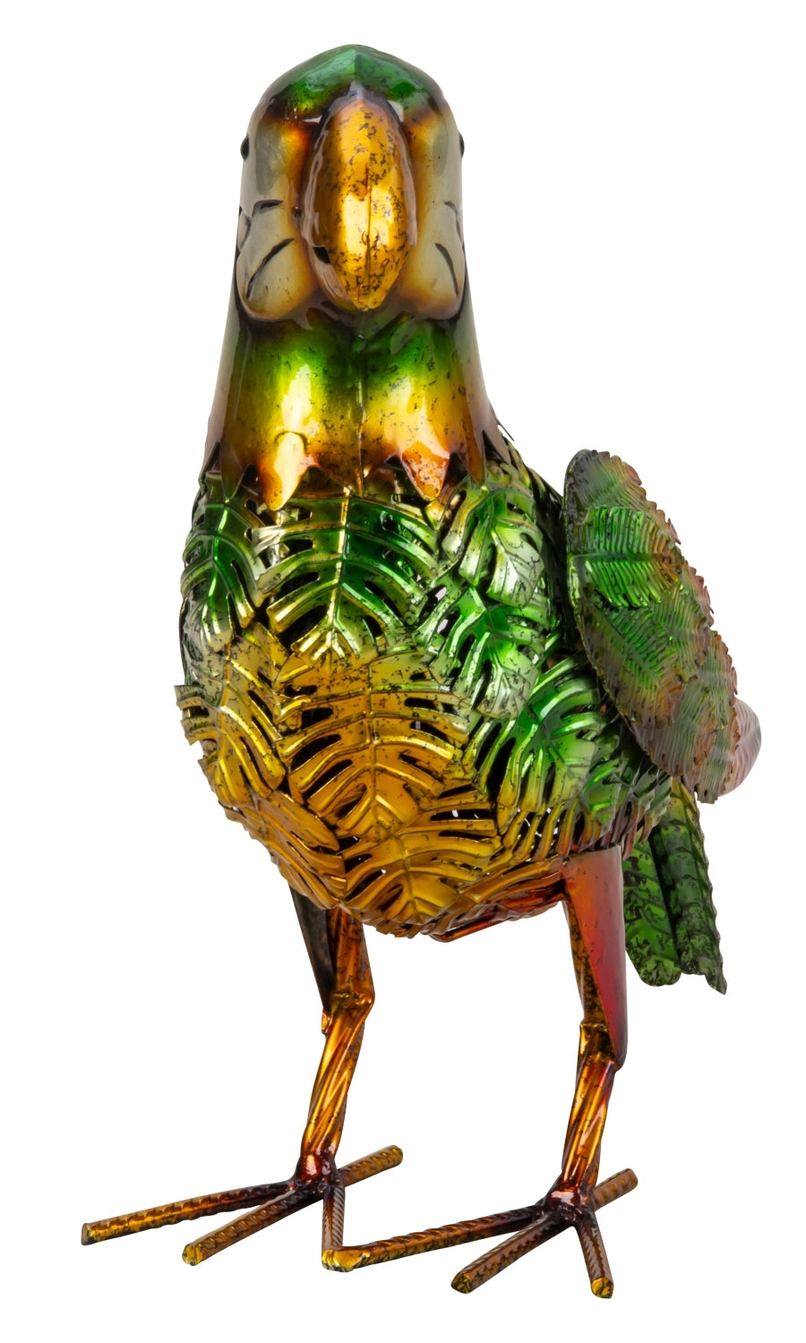 Modern garden figure garden sculpture parrot made of metal multicolored height 31 cm width 33 cm