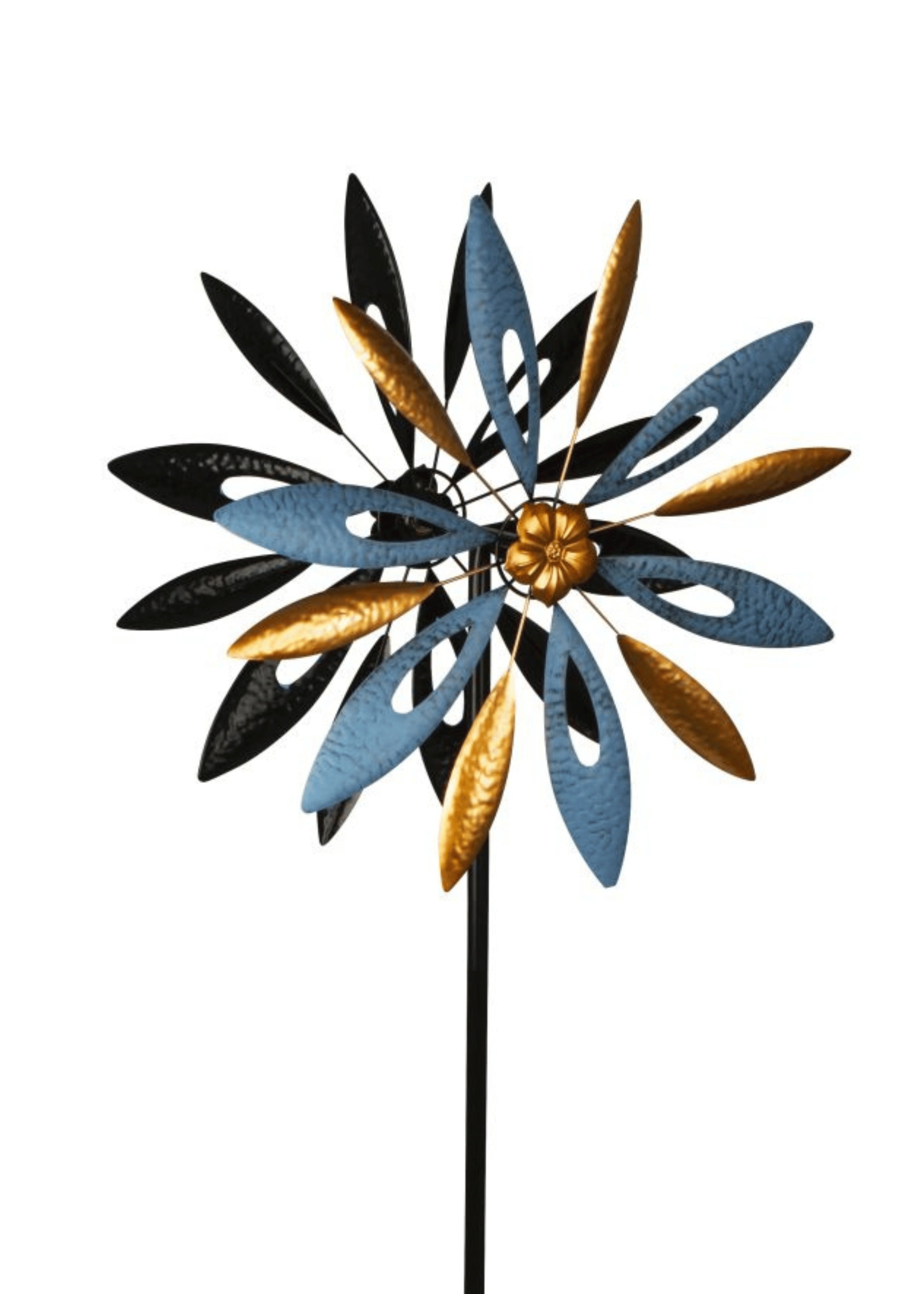 Windmill wind chime multi-coloured made of metal as a garden stake height 183 cm ⌀ 59 cm