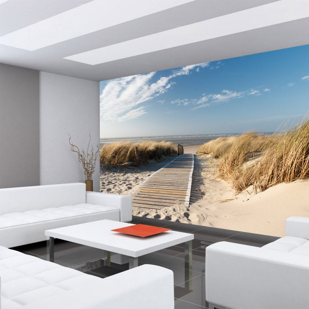 Nonwoven photo wallpaper North Sea Dunes beach wallpaper beach sea North Sea Baltic Sea beach water blue