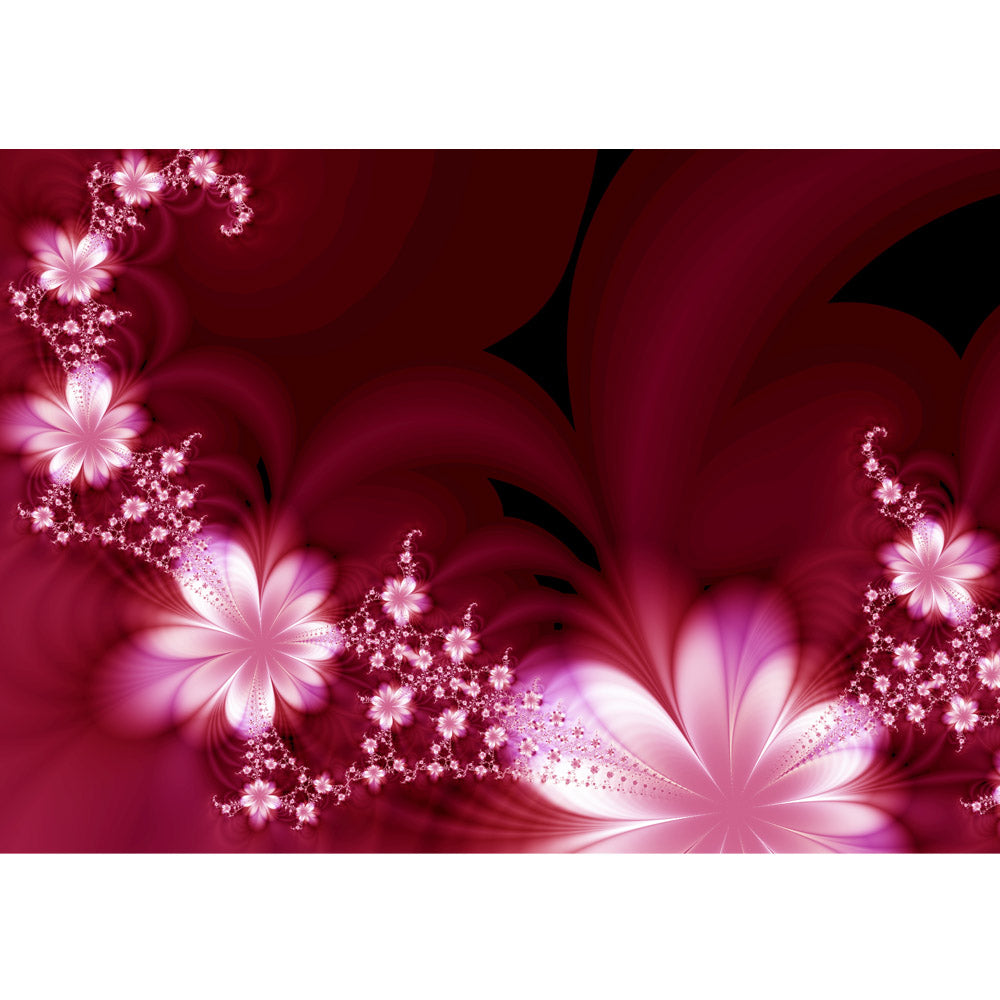 Vlies Fototapete Red Flower Ornaments Blumen Tapete Ornamente Blumen Orchidee Rot Blumenranke rot