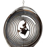 3D Windspiel aus Edelstahl mit Hexe Motiv zum Hängen Durchmesser 25cm - Lifestyle & More