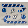 4 x Weihnachtsdekoration Komplettsets mit je 2 Zuckerstangen & 4 Weihnachtskugeln blau/silber - Lifestyle & More