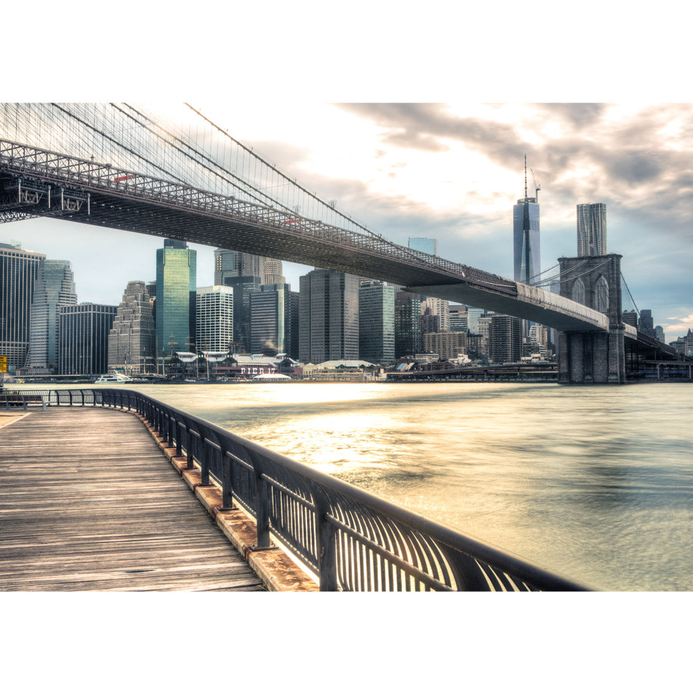 Vlies Fototapete New York Brooklyn Bridge Skyline USA Tapete New York USA Skyline Sephia Brooklyn