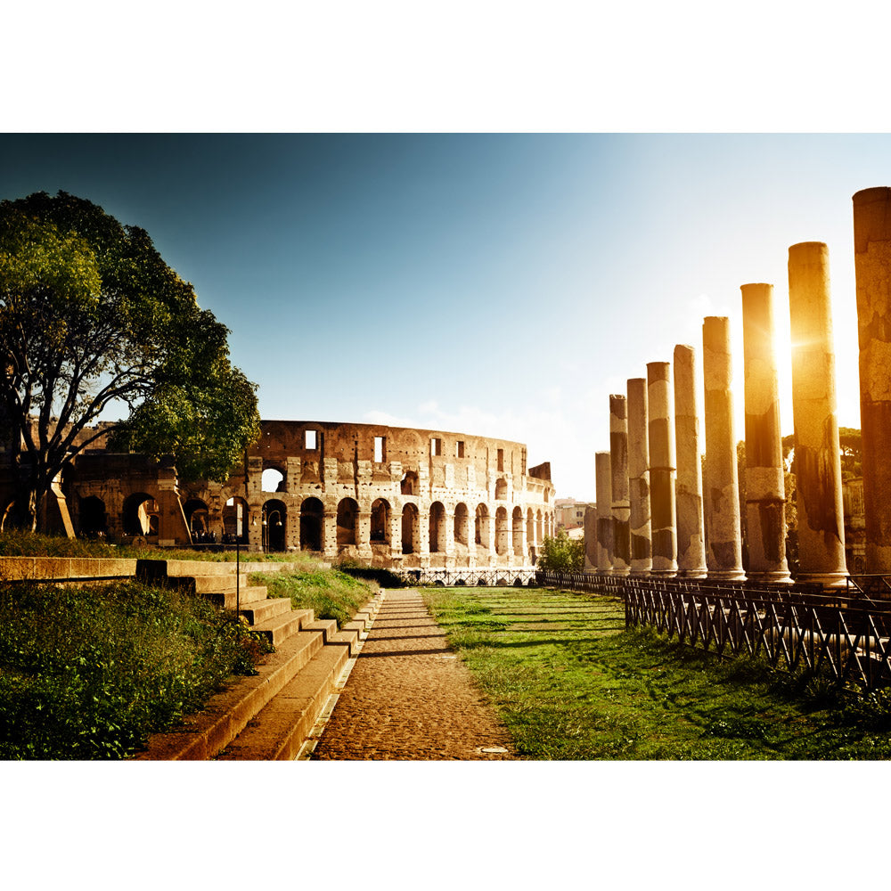 Vlies Fototapete Colosseum Walk - Rome Italien Tapete Rom Kolosseum Italien Landschaft Architektur