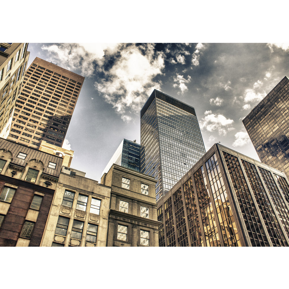 Vlies Fototapete Manhattan Skyscrapers USA Tapete NYC Hochhäuser Streetview New York Skyline bunt