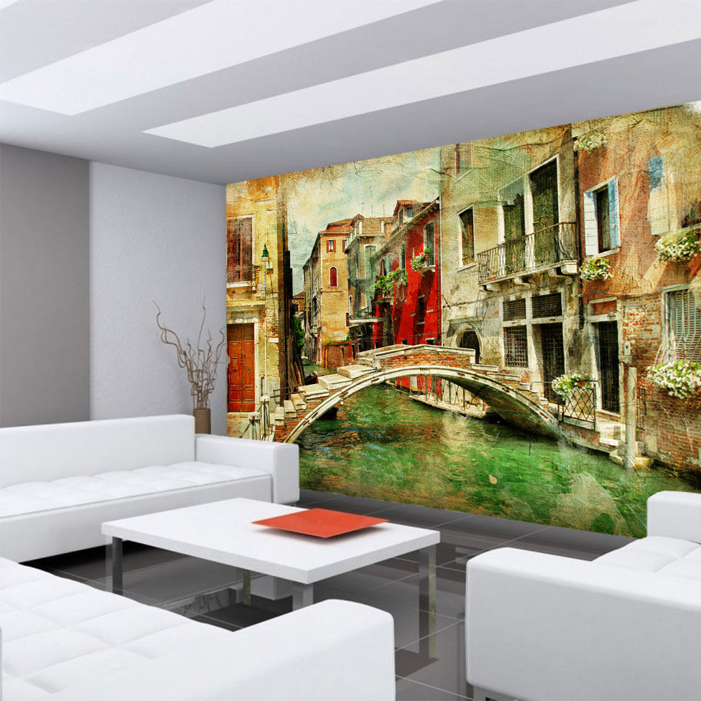 Fleece photo wallpaper Great Venice Italy wallpaper Venice canal Italy colorful