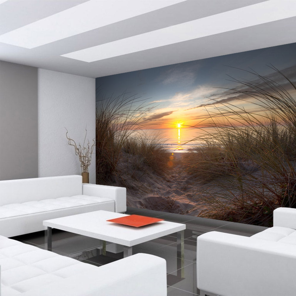 Nonwoven photo wallpaper North Sea Sunset beach wallpaper sea