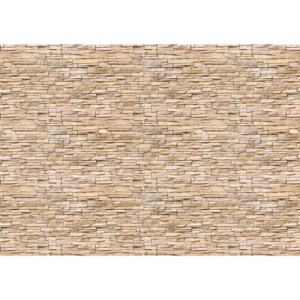 Nonwoven photo wallpaper Asian Brick Stone WallStone wall wallpaper Small stones Asia stones light beige