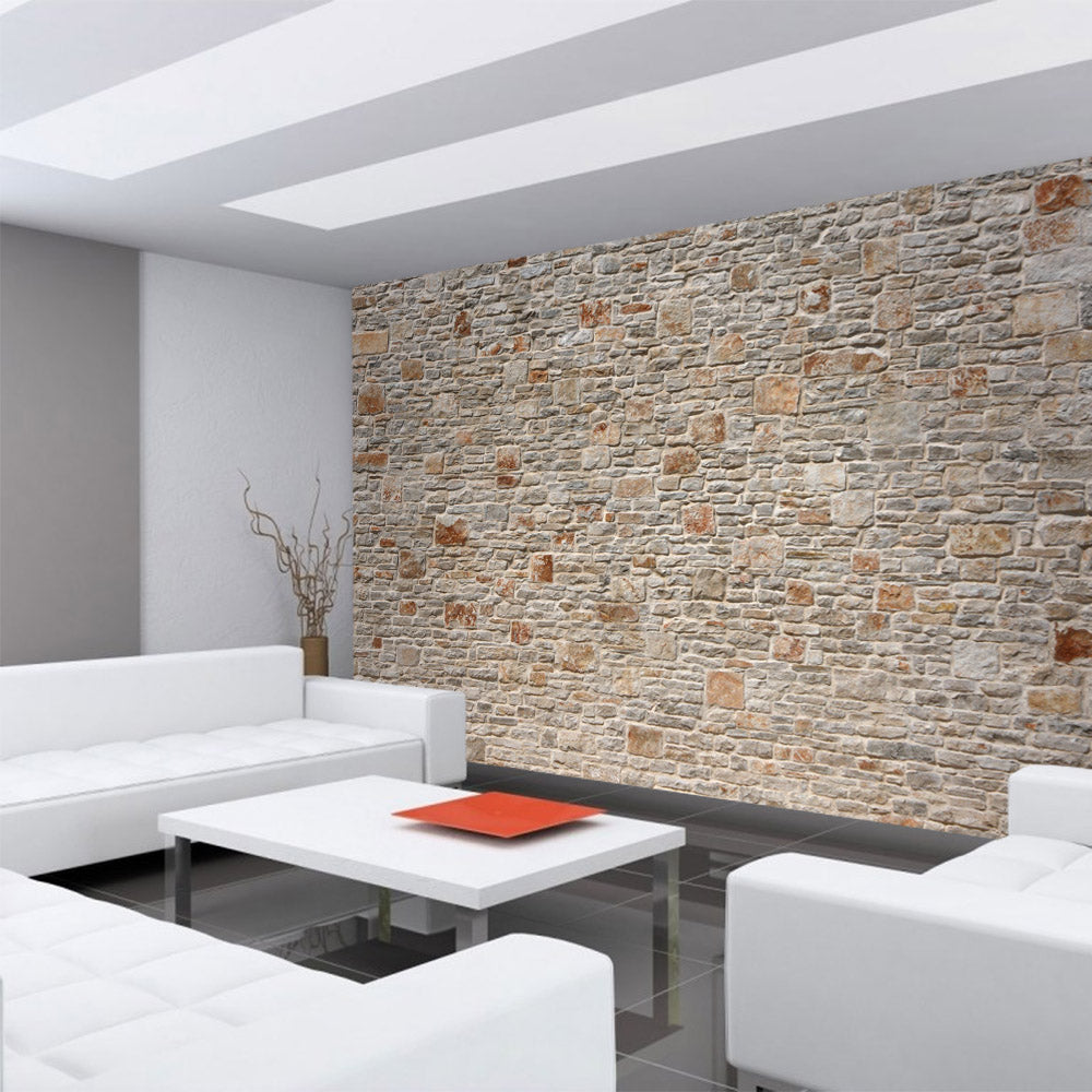 Nonwoven photo wallpaper Royal Stone Wall stone wall wallpaper stone look stone stones wall wall 3D effect