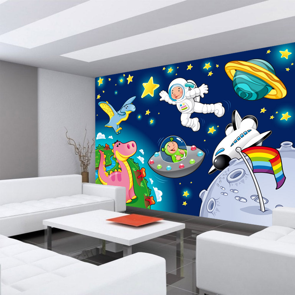 Nonwoven photo wallpaper Little Space Explorers children's wallpaper wallpaper children's room space star all universe