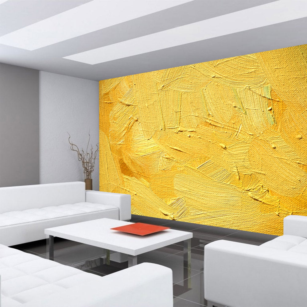 Vlies Fototapete Wall of yellow shades Kunst Tapete Wand Spachtel Hintergrund farbige Wand gelb gelb