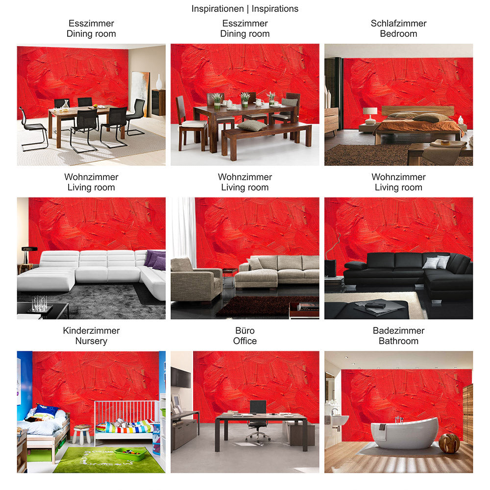 Nonwoven photo wallpaper Wall of red shades art wallpaper wall spatula background colored wall red red