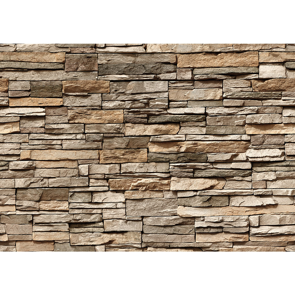 Nonwoven photo wallpaper brown stackable stone wall wallpaper stone look stones