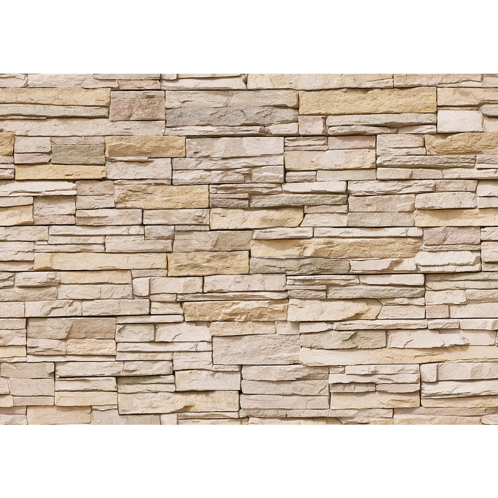 Papier peint photo intissé Asian Stone Wall beige