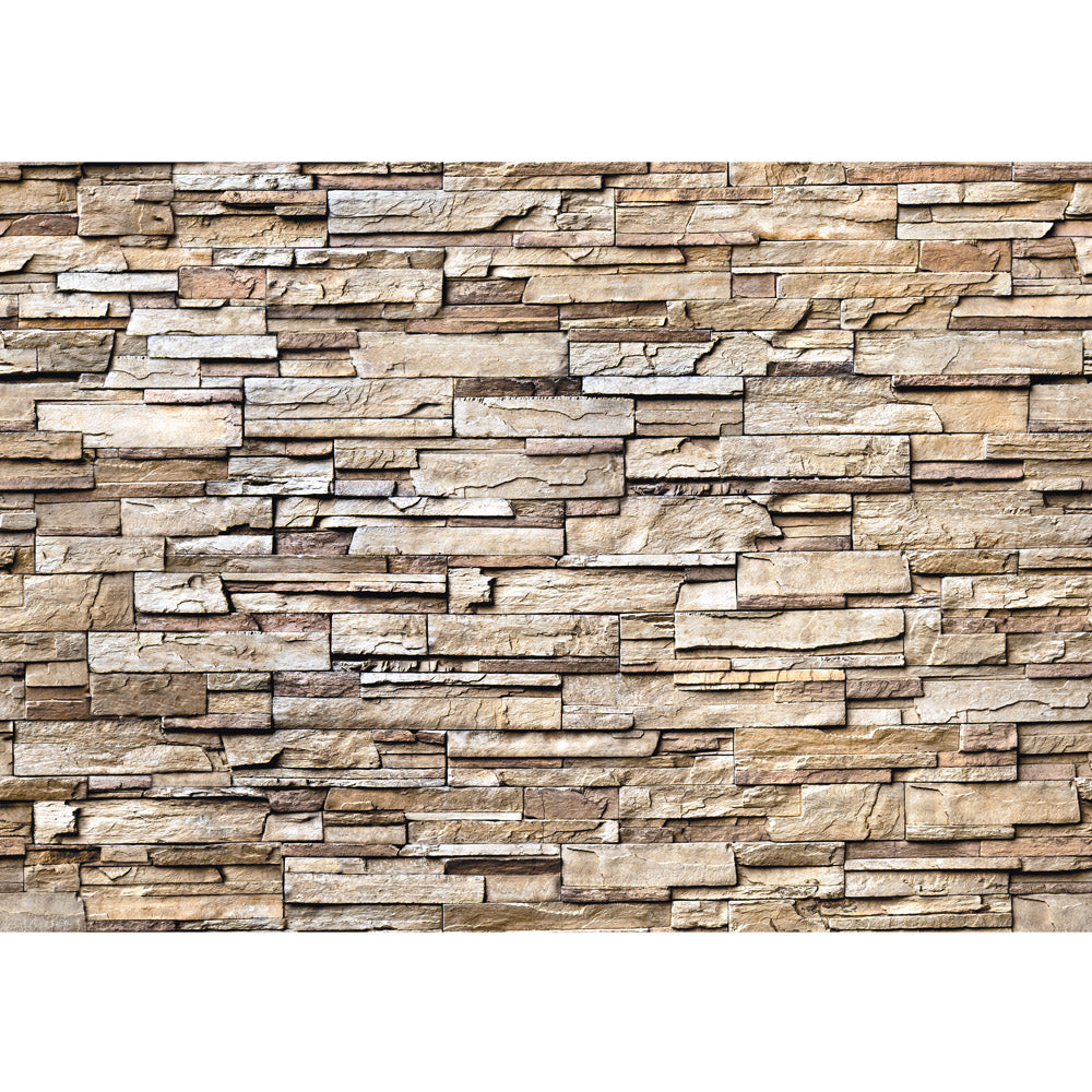 Non-woven photo wallpaper Noble Stone Wall - natural - stackable