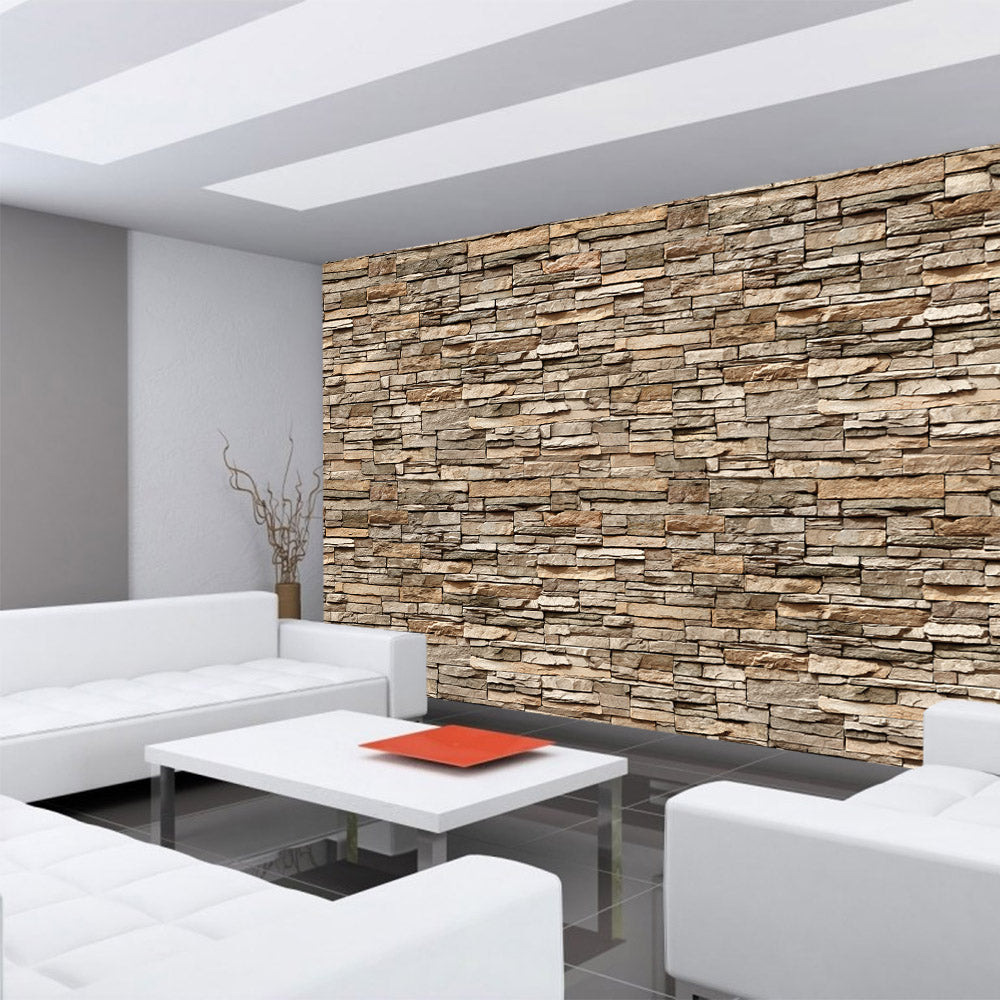 Nonwoven photo wallpaper Asian Stone Wall 2 stackable stone wall wallpaper