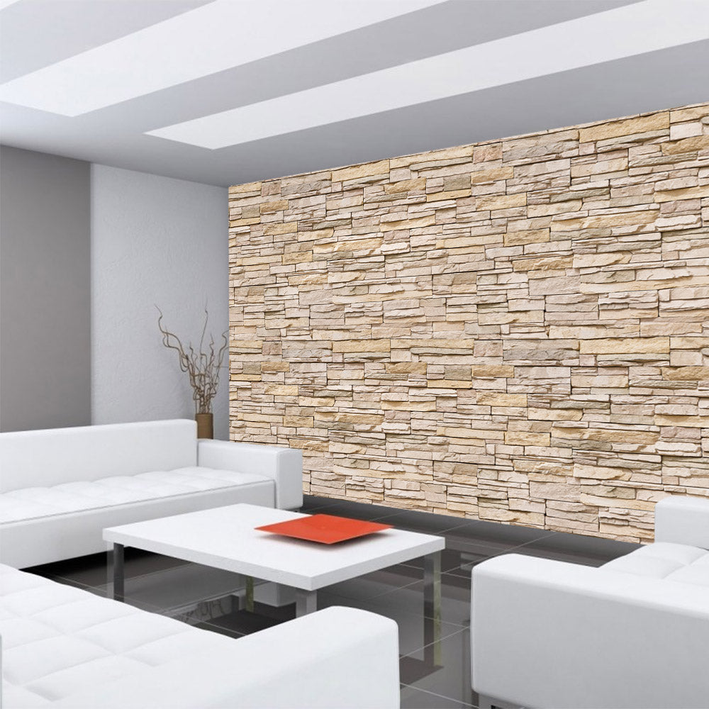 Vlies Fototapete Asian Stone Wall 2 beige anreihbar Steinwand