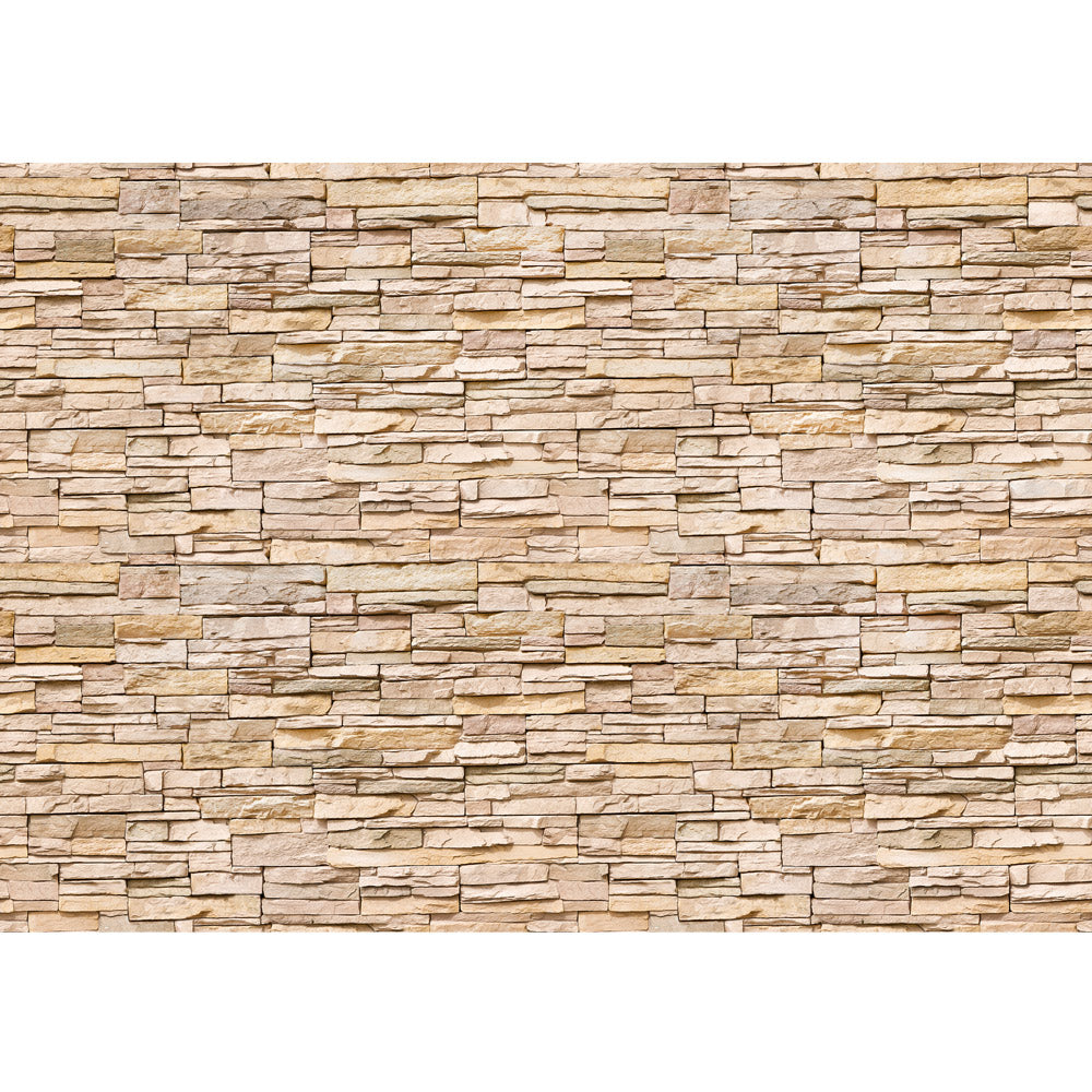 Non-woven photo wallpaper Asian Stone Wall 2 - natural stackable