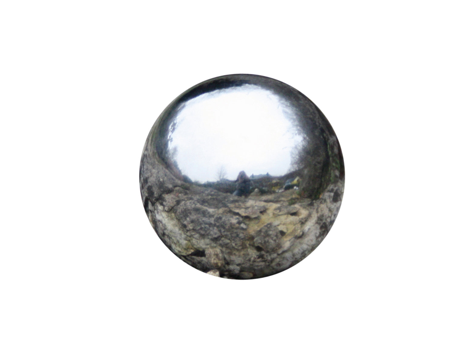 Boule décorative moderne boule de jardin argent en acier inoxydable diamètre 20 cm