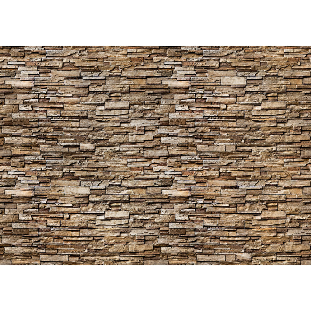 Nonwoven photo wallpaper brown stackable stone wall stone look stone wall wall