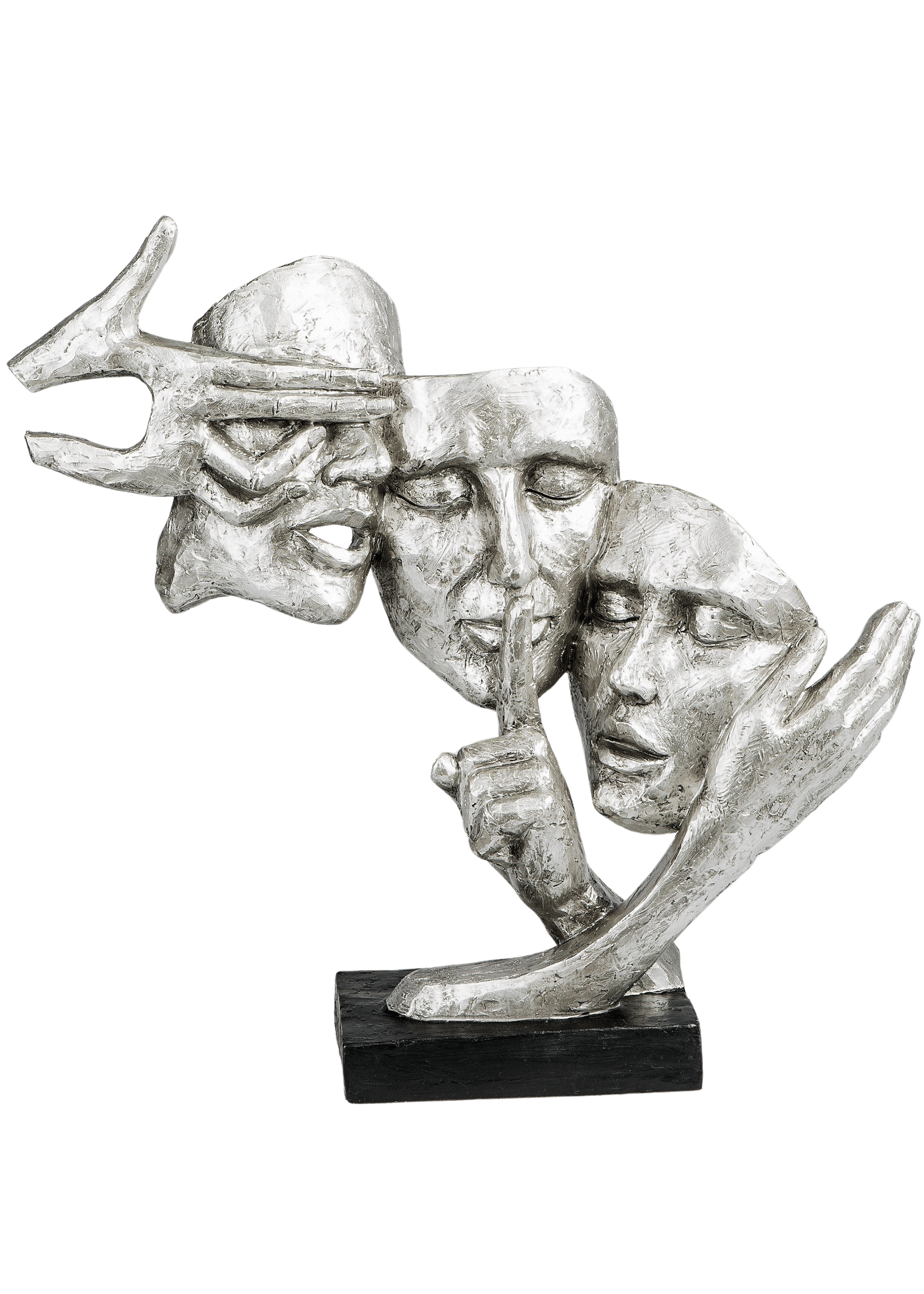 Exklusive Deko Büste Skulptur Dekofigur aus Kunststein in schwarz/silber Höhe 37cm