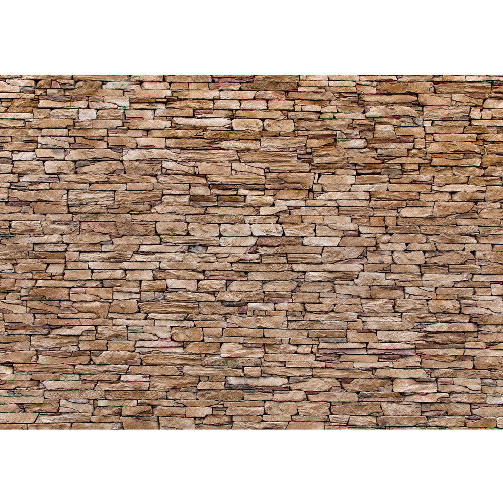 Nonwoven photo wallpaper stone wall wallpaper brown