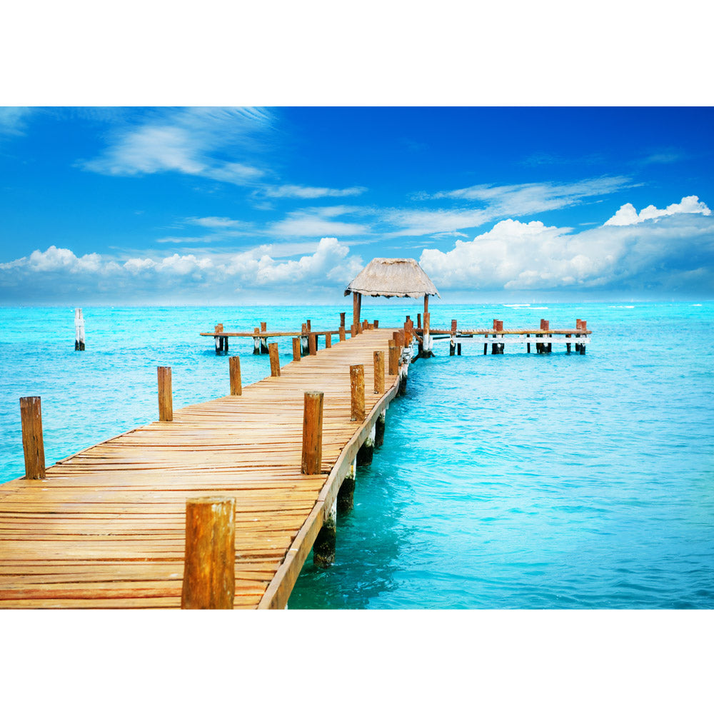 Nonwoven photo wallpaper beach wallpaper beach sea water blue sky sun summer turquoise