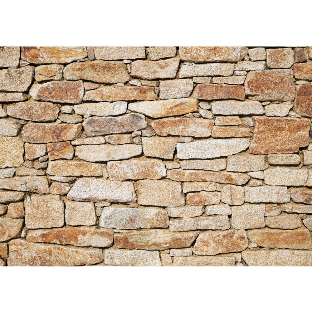 Nonwoven photo wallpaper stone wall wallpaper beige stone look