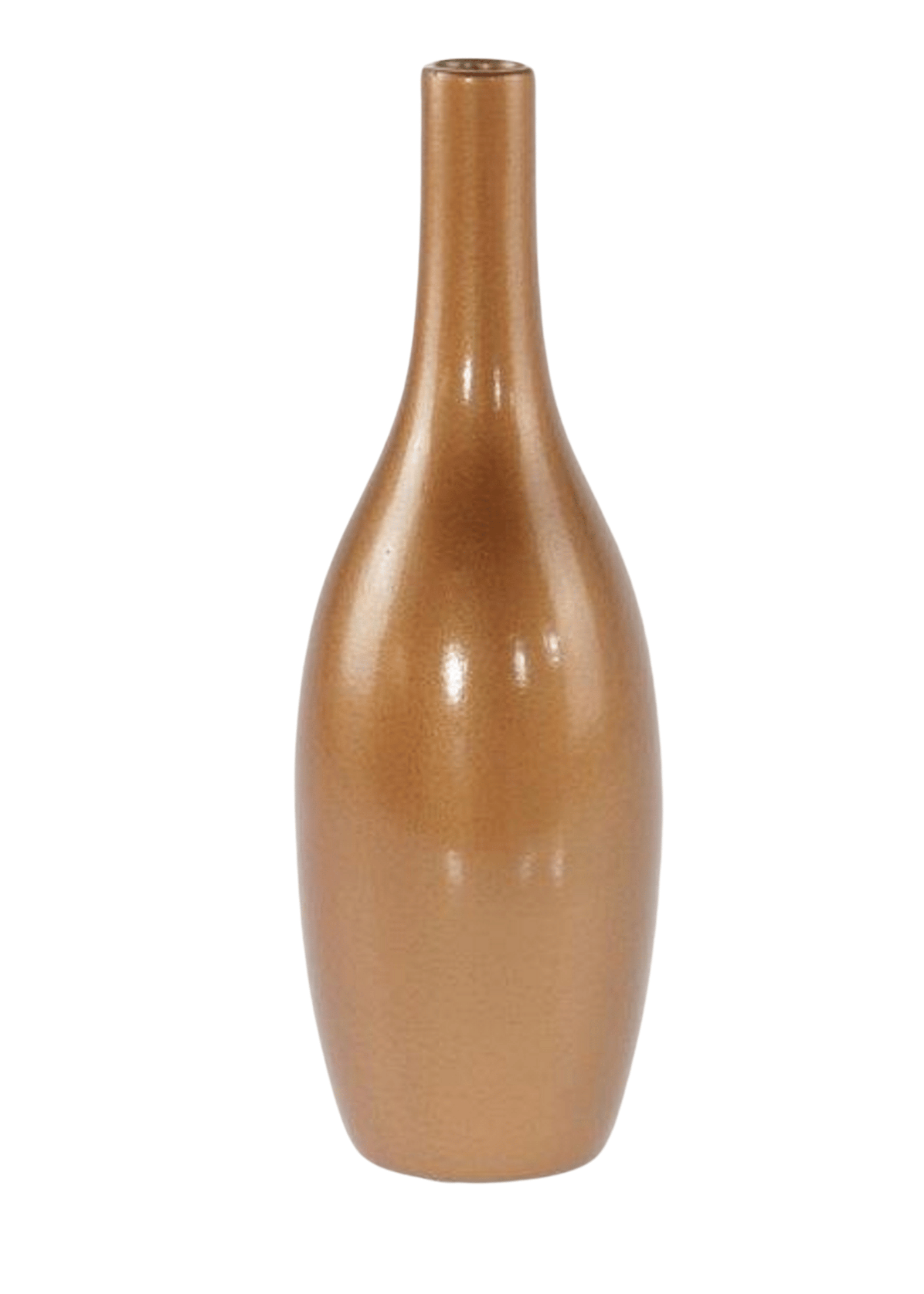 Moderne Dekovase Blumenvase Flaschenvase Vase aus Keramik kupfer 11x32 cm