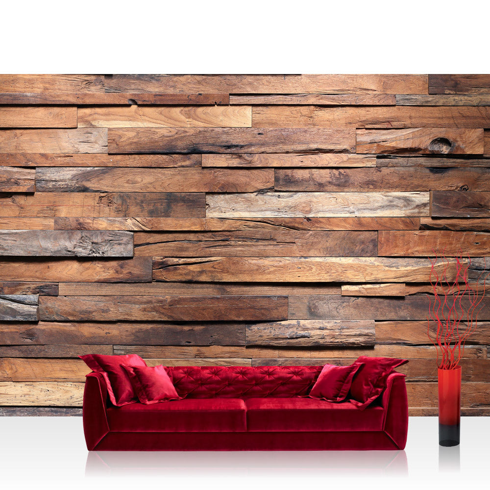 Nonwoven photo wallpaper wood wallpaper wooden wall stone look wood wall wall wood wallpaper brown